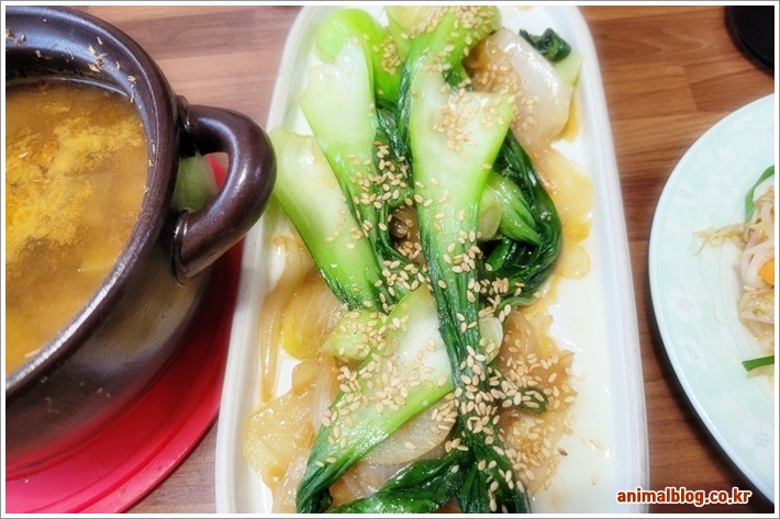 완성된 청경채볶음