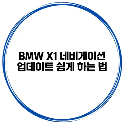 BMW X1 네비게이션 업데이트 쉽게 하는 법