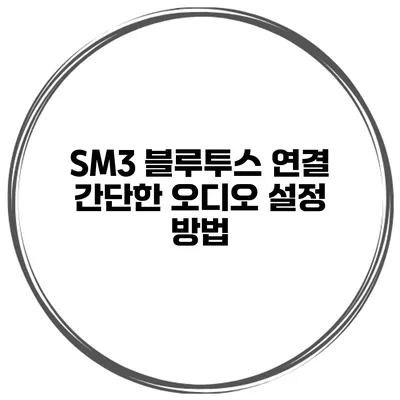 SM3 블루투스 연결 간단한 오디오 설정 방법