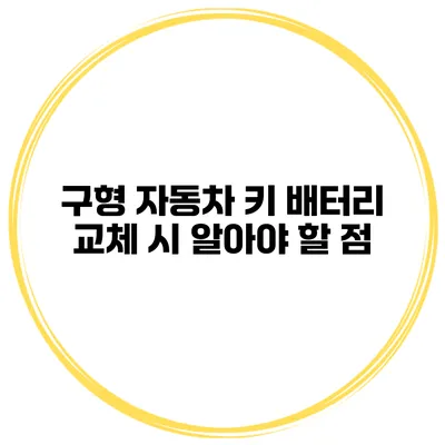 구형 자동차 키 배터리 교체 시 알아야 할 점