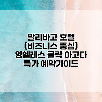 발리바고 호텔 (비즈니스 중심) 앙헬레스 클락 아고다 특가 예약가이드