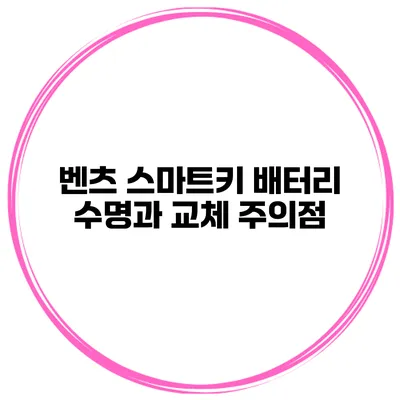 벤츠 스마트키 배터리 수명과 교체 주의점