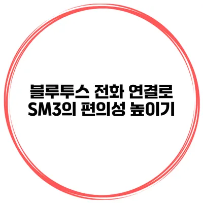 블루투스 전화 연결로 SM3의 편의성 높이기