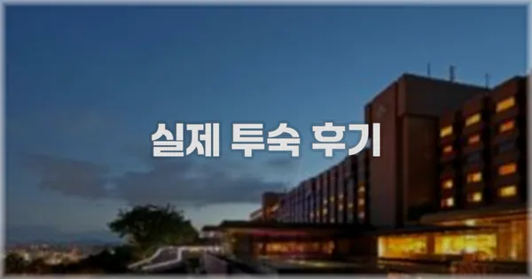 💬 실제 투숙 후기