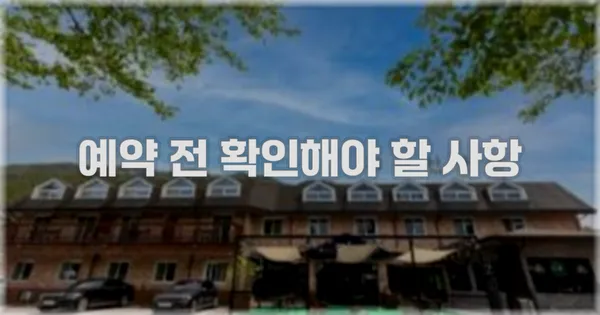예약 전 확인해야 할 사항