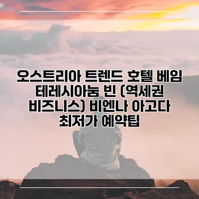 오스트리아 트렌드 호텔 베임 테레시아눔 빈 (역세권 비즈니스) 비엔나 아고다 최저가 예약팁