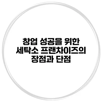 창업 성공을 위한 세탁소 프랜차이즈의 장점과 단점
