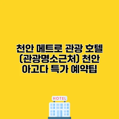 천안 메트로 관광 호텔 (관광명소근처) 천안 아고다 특가 예약팁